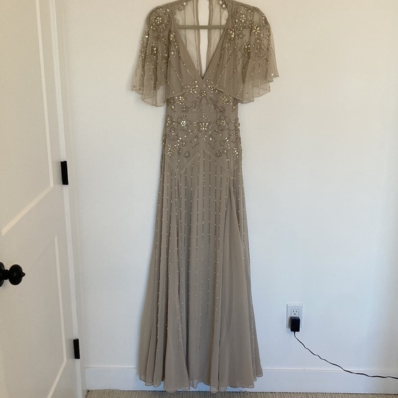 ASOS Design Drape Back Maxi Dress with Delicate Floral Embellishment - Picture 4 of 11